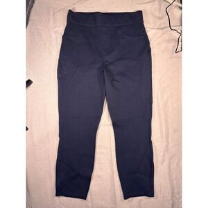 Spanx The Perfect Pant Navy Blue Petite Medium Ponte Pull On Skinny Trousers